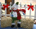 Christmas hay bale arrangement