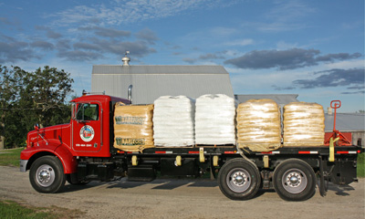 delivery truck with pellets